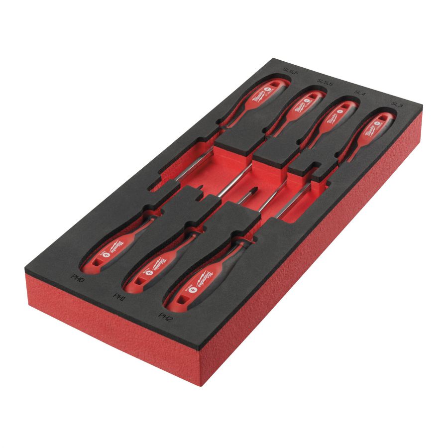 Tri-Lobe Schraubendreher Einlage 7-teilige SL/PH Einlage für Werkstattwagen 78 cm - 1 Stück